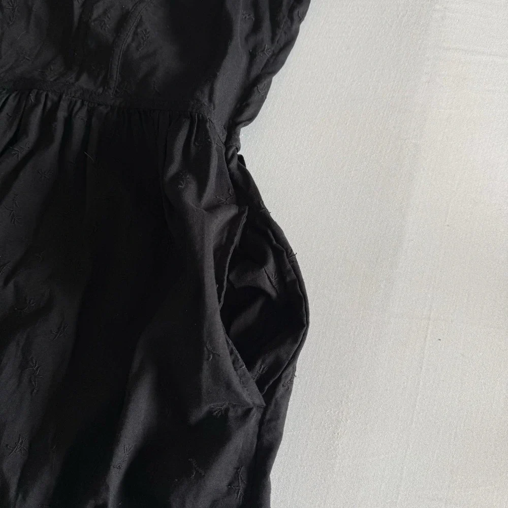 Old Navy Maxi Dress XL Tiered Dark Romantic Cottage Modest Witchy Peasant Black - Picture 7 of 16